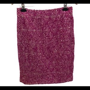 J. Crew The Pencil Skirt Pink  Tweed Wool Blend Size 2
